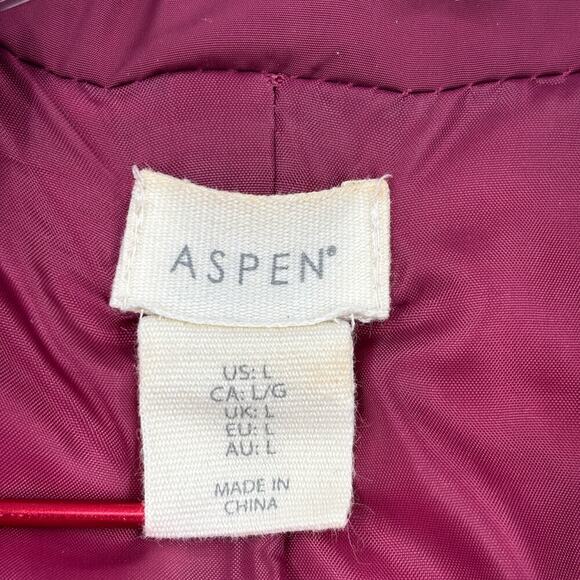 Aspen Quilted Vest Size L Berry Red Zip Up Fully Lined Stretch Knit Side Panels - Picture 2 of 9